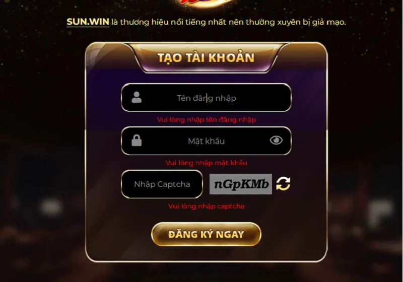 Điền các thông tin tại biểu mẫu