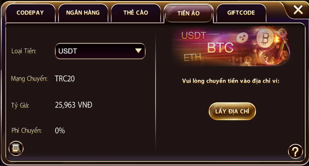 Hướng dẫn cách nạp tiền Sunwin qua tiền ảo